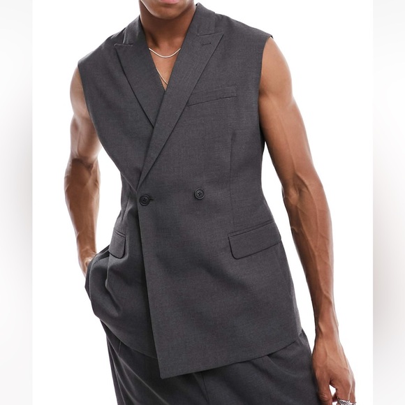 Other - Men's Sleeveless Gray Blazer